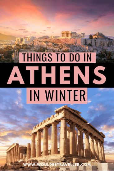 Things to do in Athens in winter pinterest pin