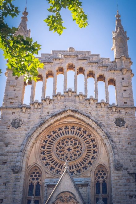 The church in the main square of Soller, Mallorca
