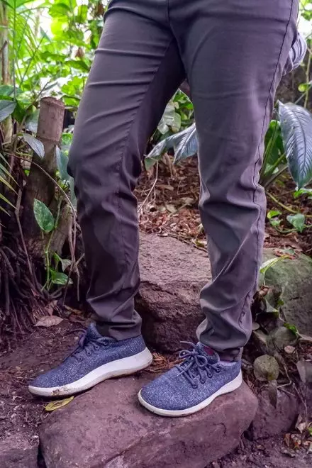 Long trousers and comfortable shoes in the jungle