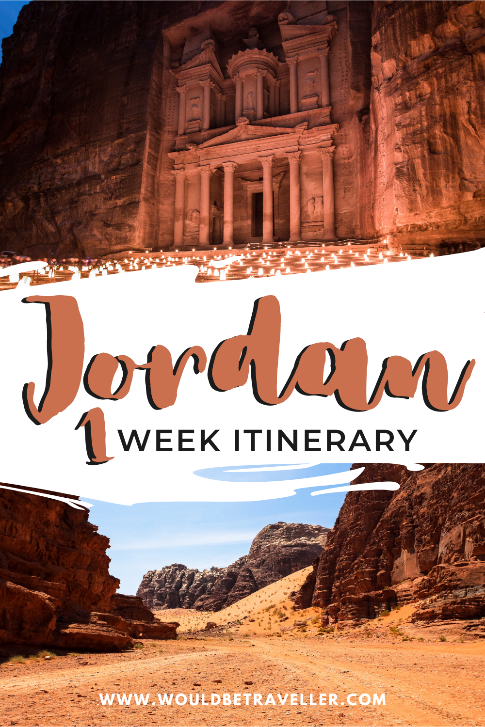 1 week in Jordan itinerary pin
