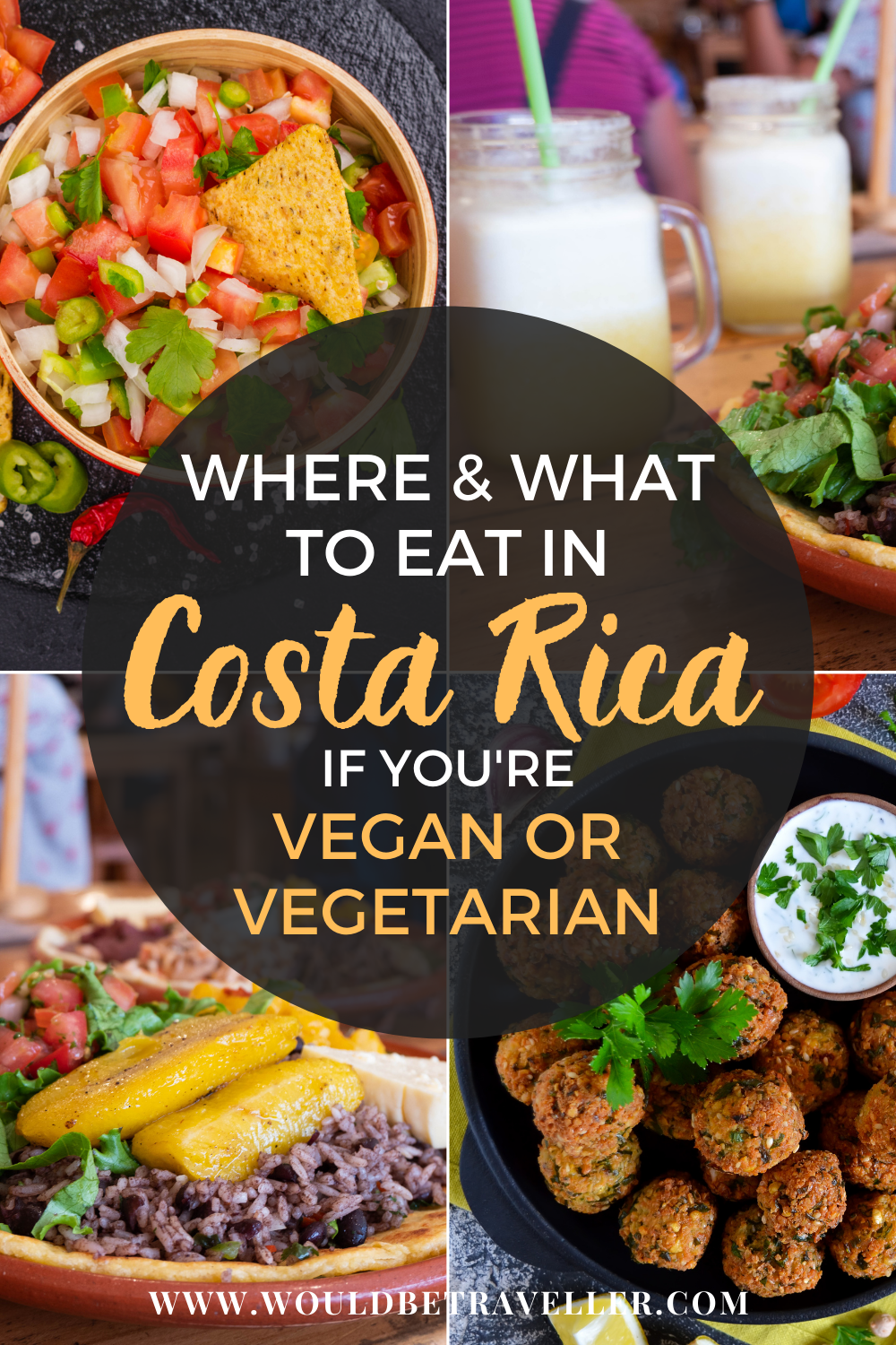 Vegetarian food in Costa Rica pin