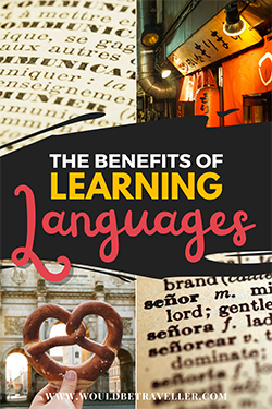 Benefits of learning languages pin